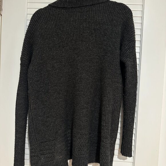 GAP Charcoal Grey Open Front Ribbed Knit Cardigan Sweater - Size M - Picture 2 of 3